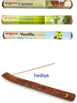 Royaleks Group 3 Paket 20 Çubuklu Tütsü Jasmine - Coconut - Vanilla - Kayık Hediyeli