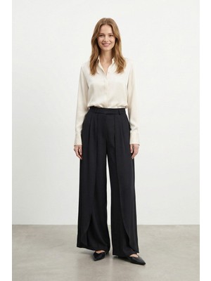 Soul Kadın Pile Detaylı Palazzo Pantolon -32506