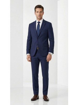 Plus Scorpion Erkek Klasik 2’li Takım Elbise 2 Düğmeli Slim Fit  Esnek Kumaş Çift Yırtmaçlı 7 Drop