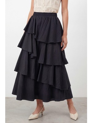 Loreen Kadın Kat Kat Volanlı Uzun Etek – 20768