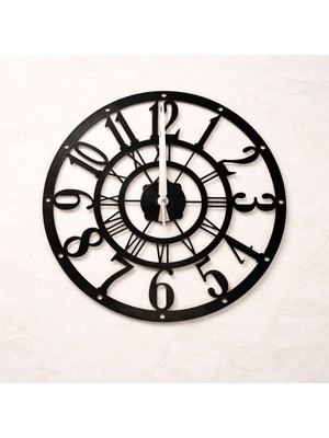 Büyük Rakamlı Lazer Kesim Metal Duvar Saati, Şık ve Modern Tasarım