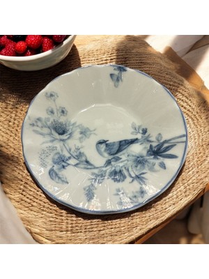 PremiumPort Şık 10CM Kuşlu Çay Tabağı 6'lı Set, Zarif ve Kullanışlı Tasarım
