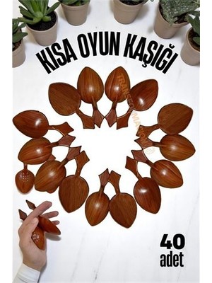 Northcity Kısa Saplı Halk Oyunu Kaşığı 40'lık Set - Zeybek & Kına Gecesi Kaşığı