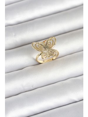 Karahanbey Pirinç Gold Renk Füsun Model Kadın Yüzük -