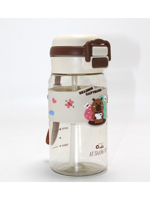 Hediye Bahçesi Kapibara Desenli Silikon Kılıflı Çocuk Matarası