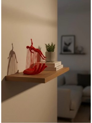 Midas Toptan Home El Formlu Insan Figürü Kırmızı Modern Dekoratif Biblo Soyut Tasarım 12X18 cm
