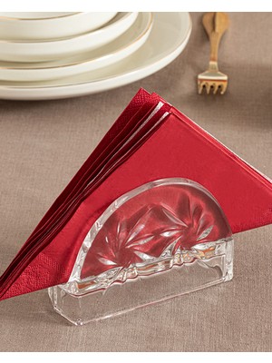PremiumPort Şeffaf Cam Peçetelik 13X9 Cm, Şık ve Fonksiyonel Masa Aksesuarı