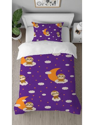 Greendecor Tatlı Kolala Desenli Dijital Baskılı Özel Tasarımlı Çarşafsız Tek Kişilik Şık Nevresim Takımı