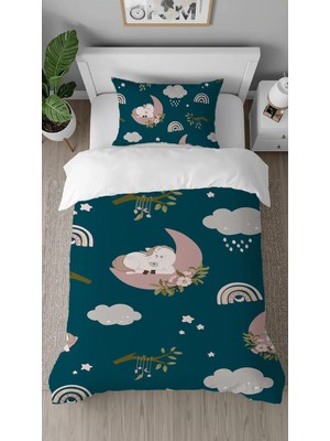 Greendecor Tatlı Unicorn Desenli Dijital Baskılı Özel Tasarımlı Çarşafsız Tek Kişilik Şık Nevresim Takımı