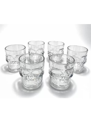 Bi Seyyar 6'lı Kurukafa Şeffaf Cam Shot Bardağı Seti 6x5 cm