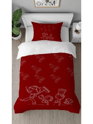 Greendecor Okul Kitap Uzay Desenli Dijital Baskılı Özel Tasarımlı Çarşafsız Tek Kişilik Şık Nevresim Takımı