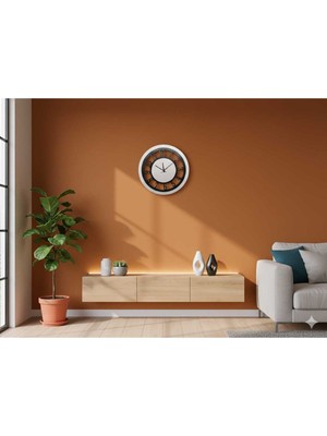 Modern Rakam Saat Vizon ve Siyah 40X40 Dekoratif Zaman Gösterge
