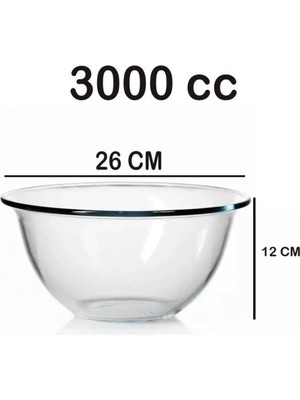 PremiumPort Borcam Arda Türkmen 26CM Hazırlık ve Karıştırma Kabı, 3000CC
