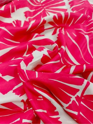 Grand Tekstil 150 En Tropikal Yaprak Desenli Viskon Kumaş Ipeksi Dokulu Hafif Yazlik Bluzluk Elbiselik