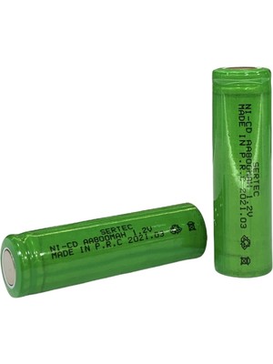 Eco Port Sertec - 1.2V 800 Mah - Aa - Ni-Cd Şarjlı Pil - (Başsız / Flat Head)