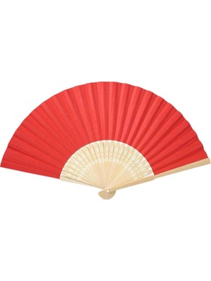 Eco Port Ahşap Kırmızı Kağıt Yelpaze 12'li Paket