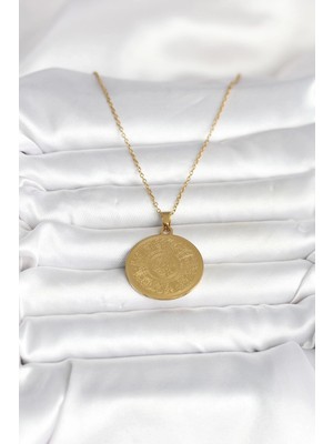 AyrStore Buğz 316L Çelik Gold Renk Ayetel Kürsi Yazılı Kolye