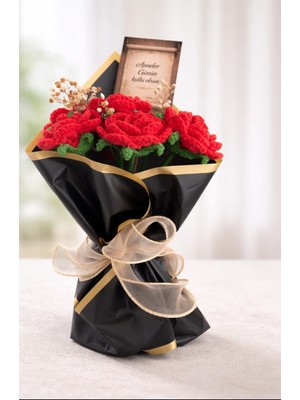 Elaa Aksesuar Solmayan Örgü Gül Buketi