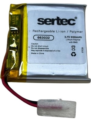 Eco Port Sertec 663032 3.7V 650MAH Li-Polymer Pil (DEVRELI/1.5A)