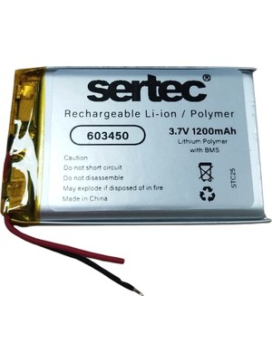 Eco Port Sertec 603450 3.7V 1200 Mah Li-Polymer Pil (DEVRELI/1.5A)