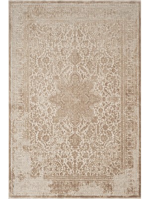 Karmen Halı Viskona VK001B Bej Halı Viskon Doğal Iplik Bambu Halı Tozu Az Salon Halısı Yatak Odası