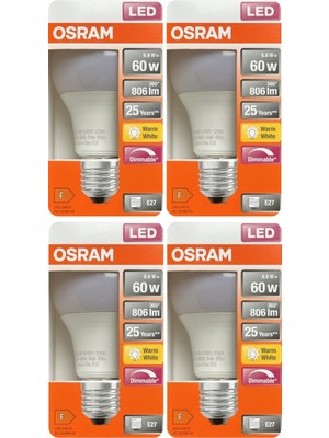Avarson (4 Adet) Ledvance 8,8W SARI Işık (2700K) E27 Duylu (Kalın Duy) Dim Edilebilir LED Ampul