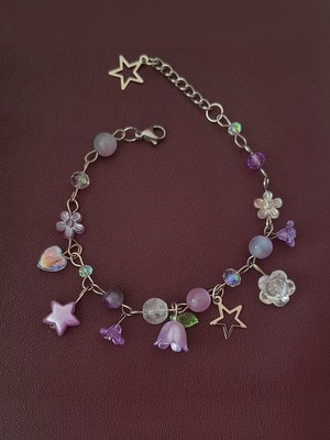 Rüya Kıyısı Pinterest Tarzı Bahar Çiçekleri Temalı El Yapımı Ayarlanabilir Vintage Charm Bileklik