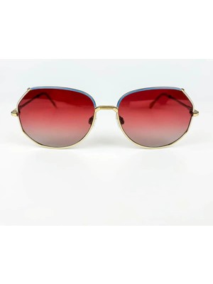 Old Space Vintage Vintage Güneş Gözlüğü – 80'ler Retro – Gold Metal Çerçeve, Kızıl Degrade Polarize Cam