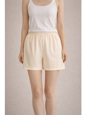 %100 Pamuk Vual Şort Astarı Terletmez Beli Lastikli Içlik Jupon Kısa Şort Astarı Kadın
