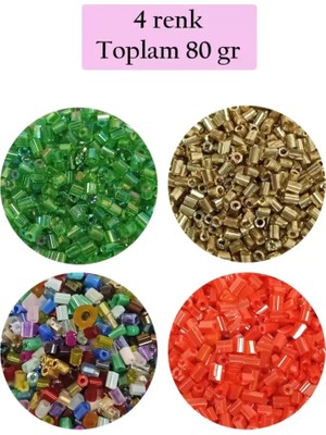 Just Cheap Store Kesme Cam Boncuk 2mm - 4 Renk - Toplam 80 Gram - BNC436