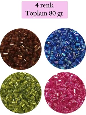 Just Cheap Store Kesme Cam Boncuk 2mm - 4 Renk - Toplam 80 Gram - BNC445