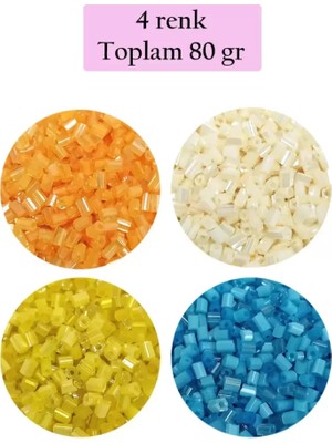 Just Cheap Store Kesme Cam Boncuk 2mm - 4 Renk - Toplam 80 Gram - BNC443
