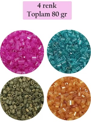 Just Cheap Store Kesme Cam Boncuk 2mm - 4 Renk - Toplam 80 Gram - BNC438