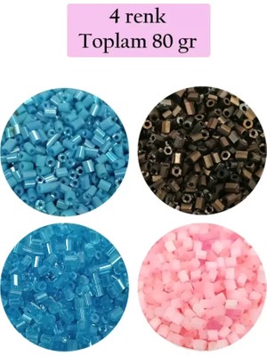 Just Cheap Store Kesme Cam Boncuk 2mm - 4 Renk - Toplam 80 Gram - BNC446
