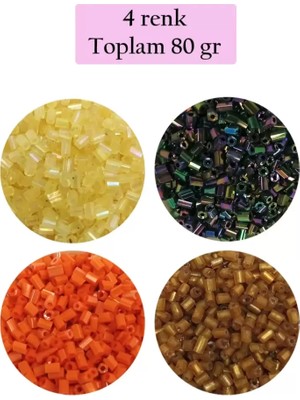 Just Cheap Store Kesme Cam Boncuk 2mm - 4 Renk - Toplam 80 Gram - BNC435