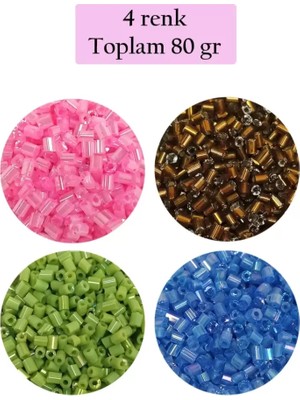 Just Cheap Store Kesme Cam Boncuk 2mm - 4 Renk - Toplam 80 Gram - BNC440