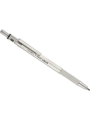 Ulu Pazarlama Saten Gri 2 mm Mekanik Kurşun Kalem, Silgi ve Metal Klipsli