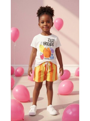 Saye Kids Renkli Kız Çocuk Yazlık Takım