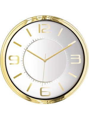 Gümüş Rengi Metalize Çerçeveli Büyük Duvar Saati Ø420 mm