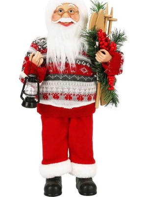 Sunman Gaz Lambası Taşıyan Noel Baba Dekoratif Biblo 46 cm