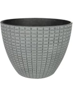 Ulu Pazarlama Gri Desenli 22 cm Çapında Plastik Saksı