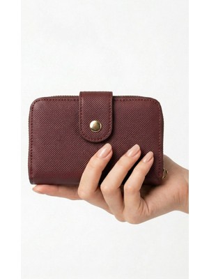 Rays Bordo Çıtçıtlı Fermuarlı Cüzdan 243