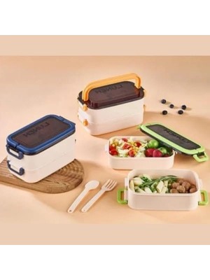 Ulu Pazarlama 2 Katlı Bölmeli Bpa'sız Beslenme Kutusu - 1200 ml