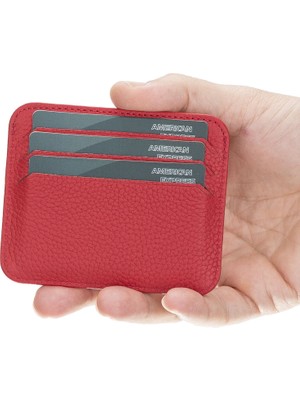 Pedro Slim Deri Kartlık Erc2 Kırmızı