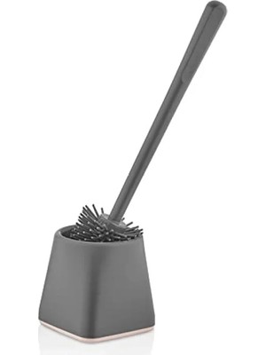 Ulu Pazarlama Silikon Klozet Tuvalet Fırçası - Gri Kare Tasarım