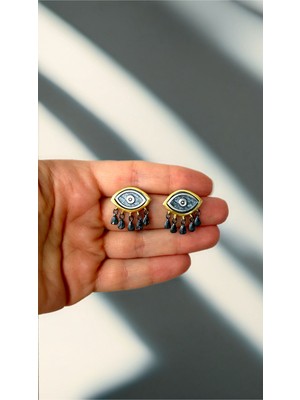 Melys Jewel Gümüş Göz Tasarım Nazar Küpe