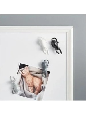 Ulu Pazarlama 4'lü Renkli Kedi Figürü Magnet Seti - Dekoratif Buzdolabı Magnetleri