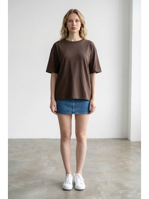 Mersi Kadın Sırt Dekolteli Dantel Detaylı Bağlamalı Kısa Kollu Tişör