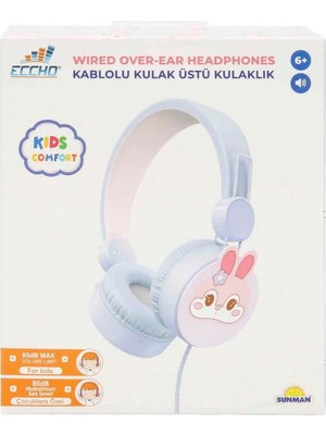 Eccho Tavşan Desenli Mikrofonlu Kulak Üstü Kulaklık - S01000007