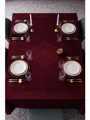 Opia Loom Dertsiz, Leke Tutmaz, Jumbo Boy Bordo Renk Masa Örtüsü